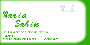 maria sahin business card